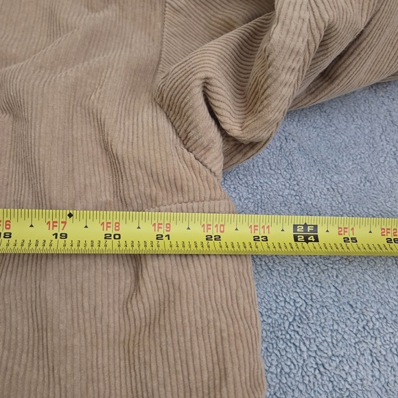 Men's Barn Chore Coat Jacket Beige Corduroy Pullover Vans Large 1/4 Zip 90s Y2K - Picture 7 of 14